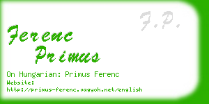 ferenc primus business card